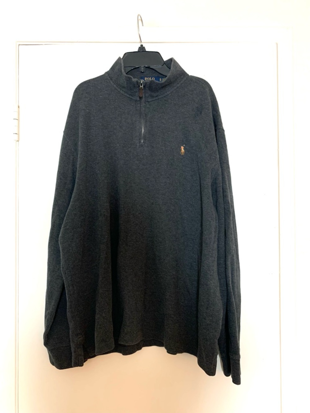Polo Ralph Lauren Quater Zip Sweatshirt Top Grey Extra Large